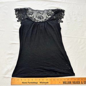 Ariat Floral Black Camisole Women's Medium Lace No Sleeves See Through